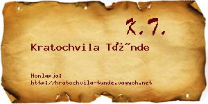 Kratochvila Tünde névjegykártya