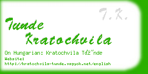 tunde kratochvila business card